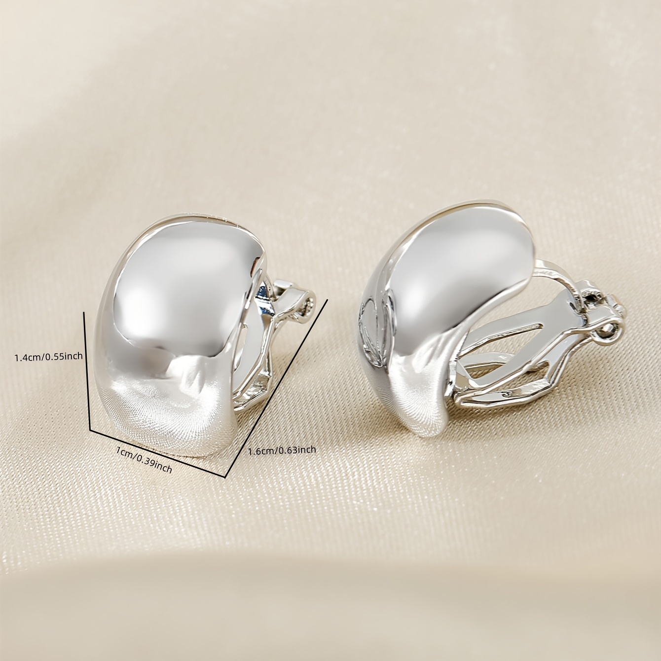 1 Pair Copper Semi Arc Ear Clips Unisex Earrings